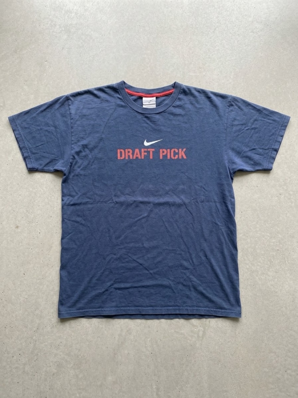Nike Navy Graphic 'Draft Pick' Short Sleeve Tee with Red Accent